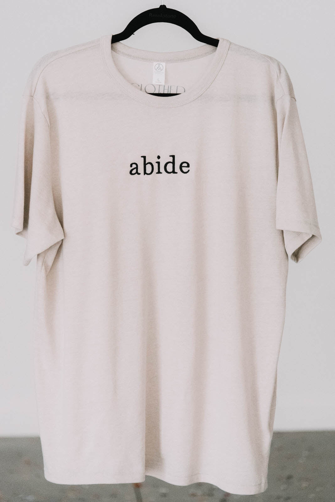 Abide Embroidered Tee - Clothed in Love Boutique